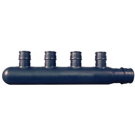 APOLLO Valves ExpansionPEX Series Closed Manifold, 612 in OAL, 1Inlet, 34 in Inlet, 4Outlet, Brass EPXM4PT